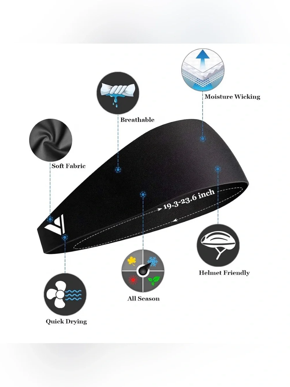 Amazon Black Men's performance headbands